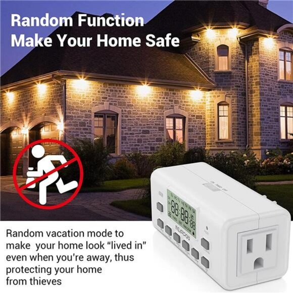 [2 Pack] Digital Timer For Lamp With Dual Outlets, Programmable Timer In Door - Picture 2 of 6